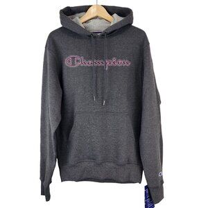 Champion Mens NWT Granite Heat Pullover Hoodie S Gray Embroidered Chest Logo‎
